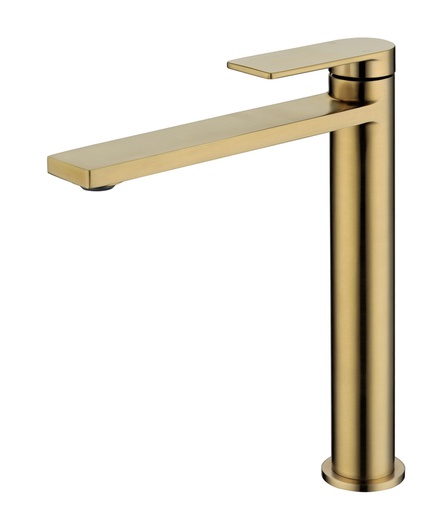 Ruki High Rise Basin Mixer Brushed Gold Lead Free