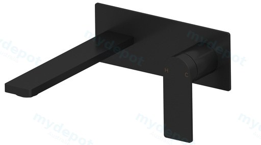 [43778] Ruki Matt Black Wall Basin Mixer Lead Free