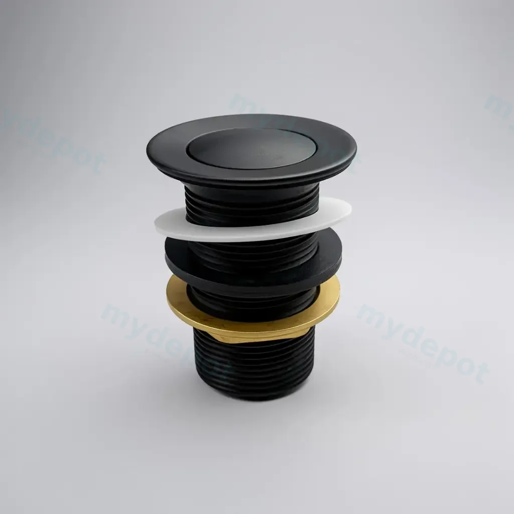 Run Matte Black 32mm Brass Pop-Up Waste No Overflow