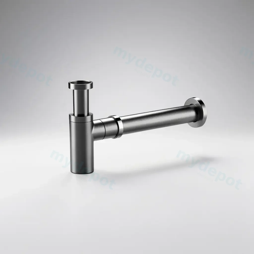 [55551] Rund Brass Bottle Trap Brushed Gun Metal