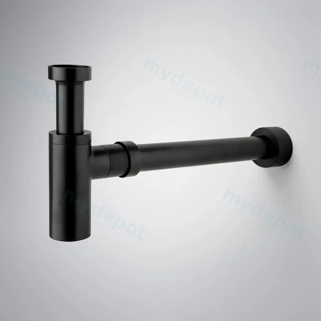 [55548] Rund Brass Bottle Trap Matte Black