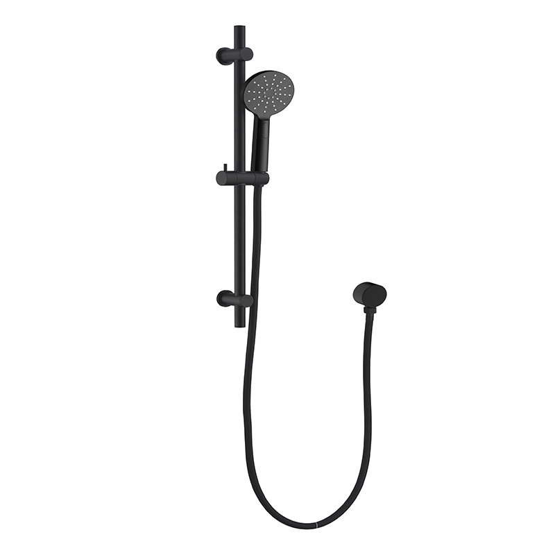 [55017] Rund Brass Matte Black Sliding Rail With 3 Spray Function Hand Shower Head