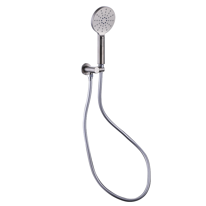 Rund Brushed Nickel 3 Spray Hand Shower On Bracket