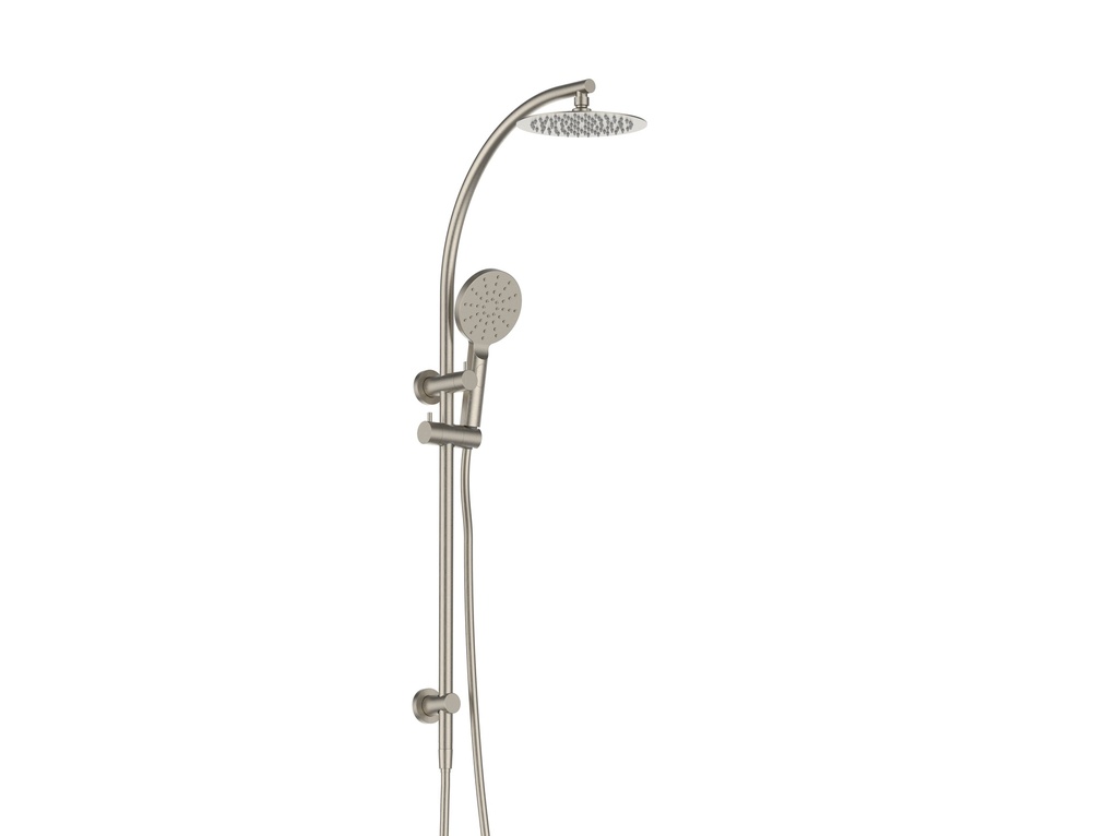 Rund Brushed Nickel Sliding Rail With 3 Spray Function Hand Shower