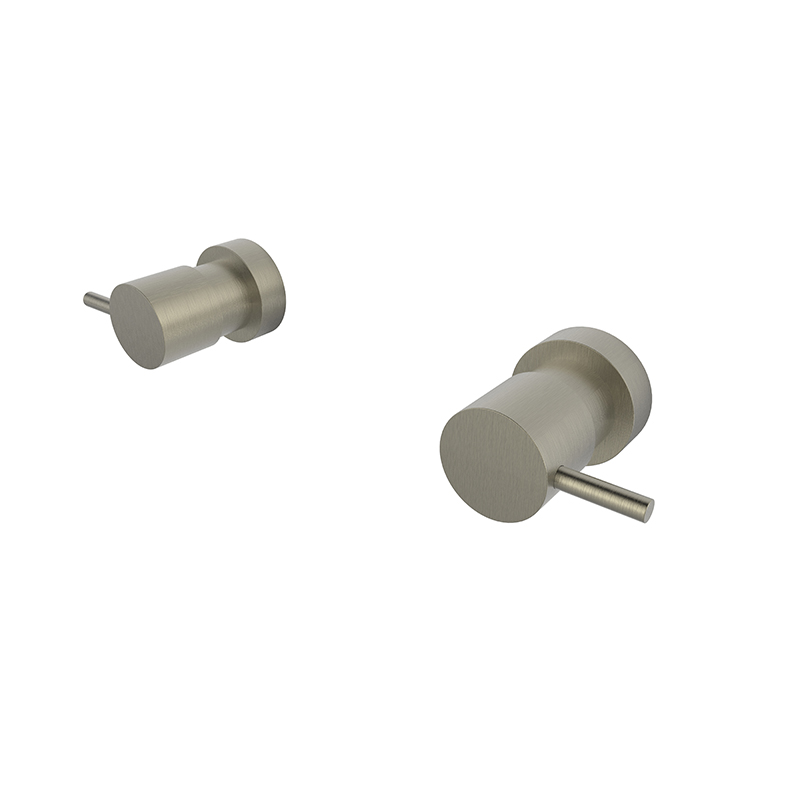 Rund Premium Dr Brass Wall Top Assembly-Quarter Turn Brushed Nickel