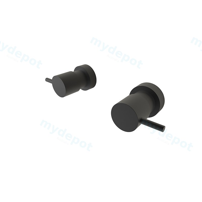 [55377] Rund Premium Dr Brass Wall Top Assembly-Quarter Turn Matte Black