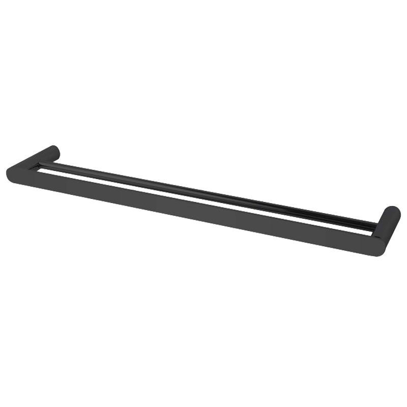 [40039] Rushy Black Double Towel Rail 800mm