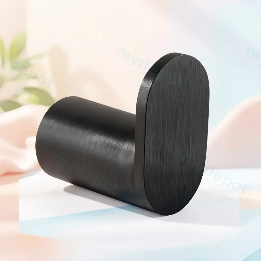 [40051] Rushy Black Round Robe Hook