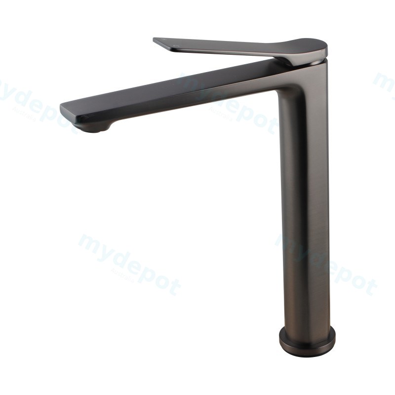 [40008] Rushy Brushed Gun Metal Grey Tall Basin Mixer