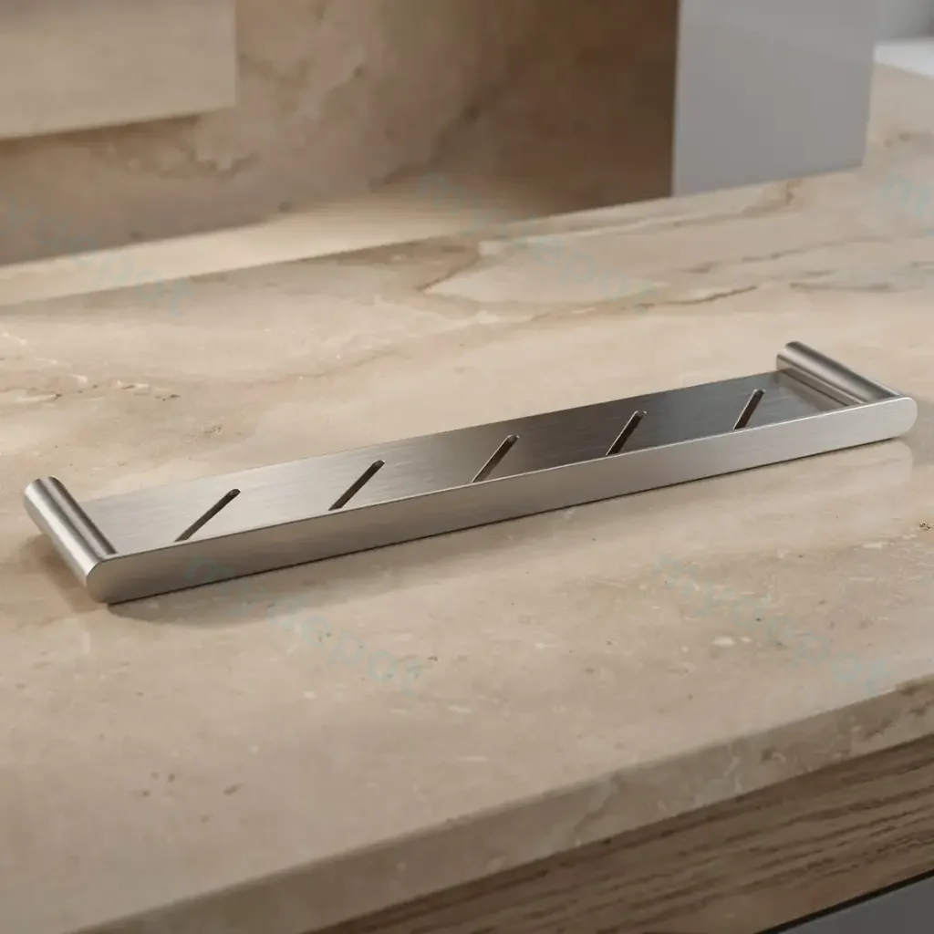 [40060] Rushy Brushed Nickel Round Stainless Steel Shelf
