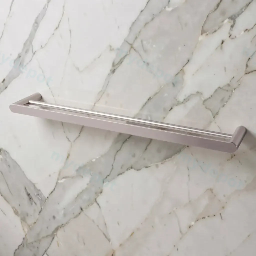 Rushy Brushed Nickel Single Towel Rail 600mm