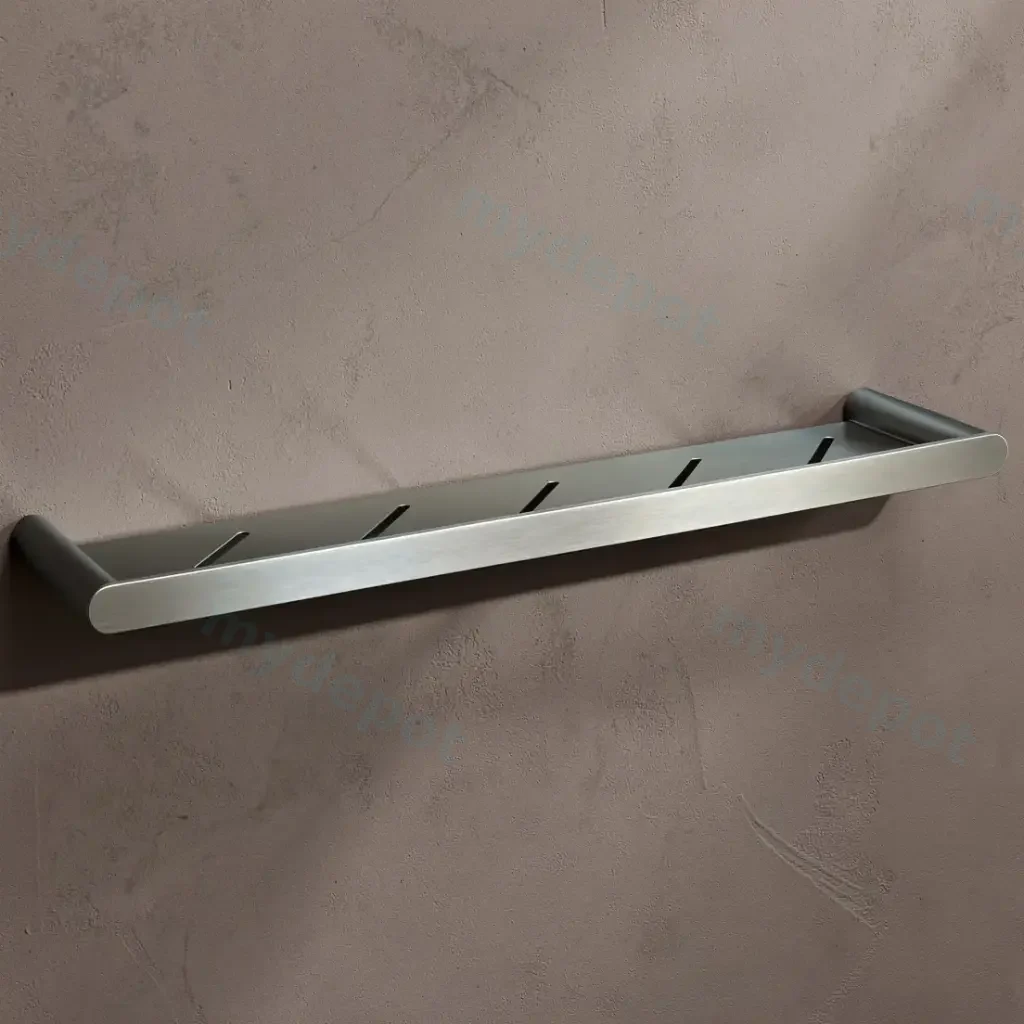 [40061] Rushy Gun Metal Grey Round Stainless Steel Shelf