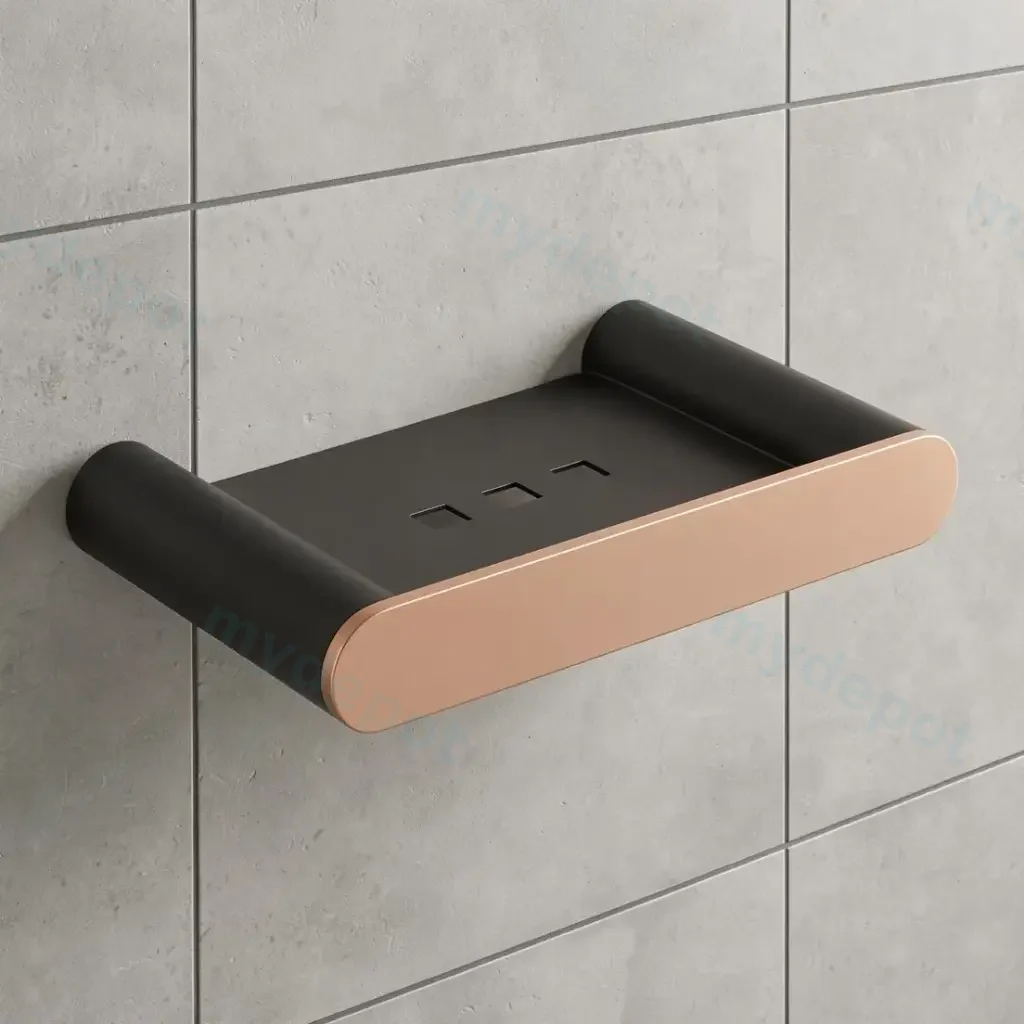 [41365] Rushy Rushy Black & Rose Gold Soap Dish Holder