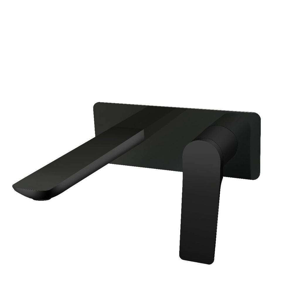 Rushy Square Black Wall Mixer with Spout(Color Up)(With Extension)