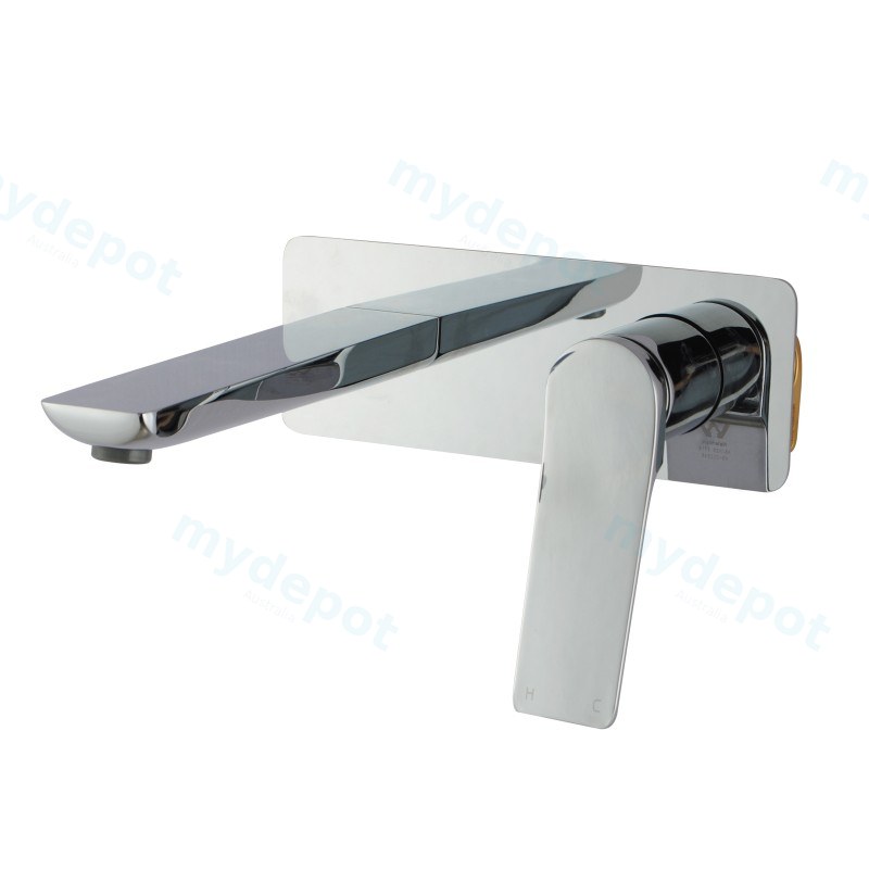 Rushy Square Chrome Wall Mixer with Spout