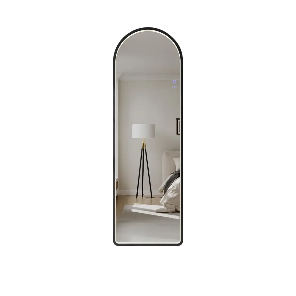 Saga Series 500x1600mm Matt Black Arch LED Mirror