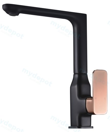 [43178] Seto Sink Mixer With Rose Gold Handle Lead Free(Matt Black)