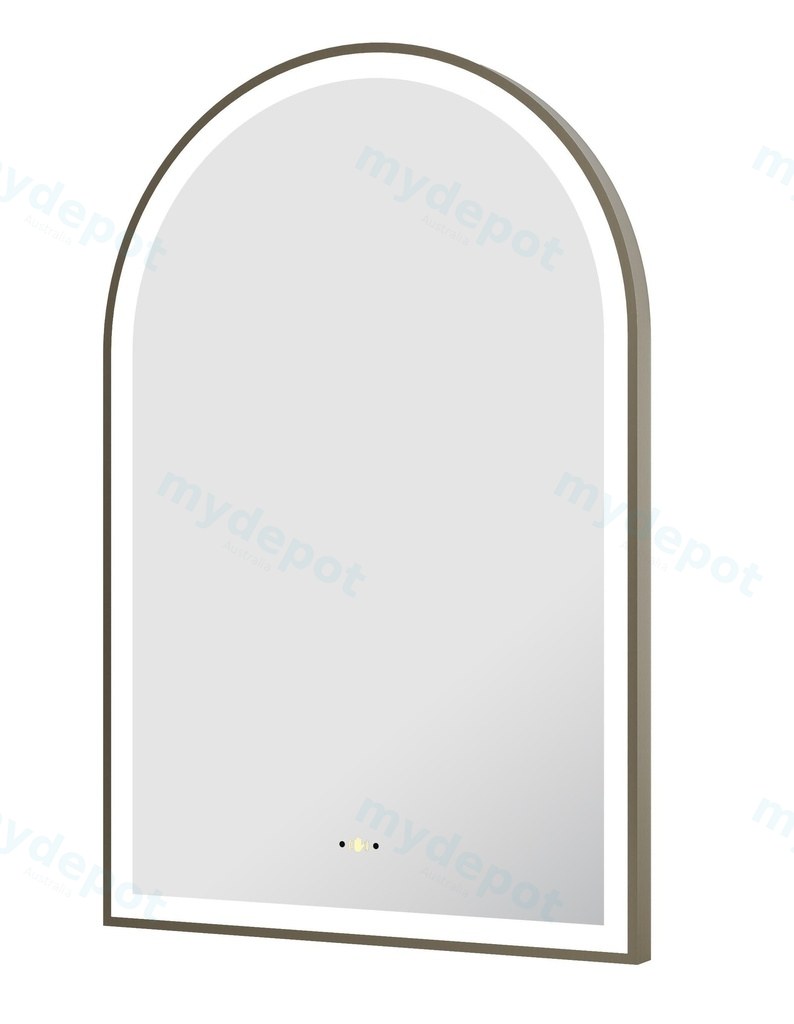 [55960] Size: 600(W)*900mm(H) Gun Metal Ellips Framed LED Mirror