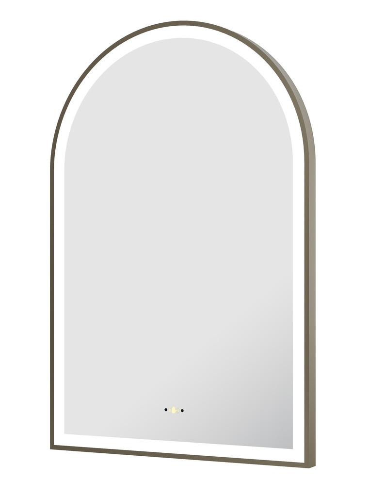 Size: 600(W)*900mm(H) Gun Metal Ellips Framed LED Mirror