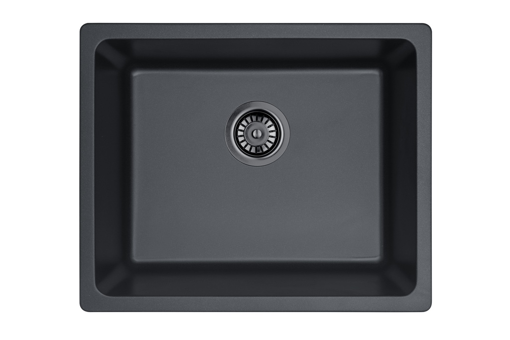 Size:550*450*235mm Bowl:499X399X235mm Matte Black Crete Granite Sink Single Bowl