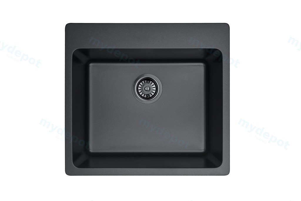 [55995] Size:550*510*235mm Bowl Size:499*398*235mm Matte Black Laufey Granite Laundry/Bar Sink