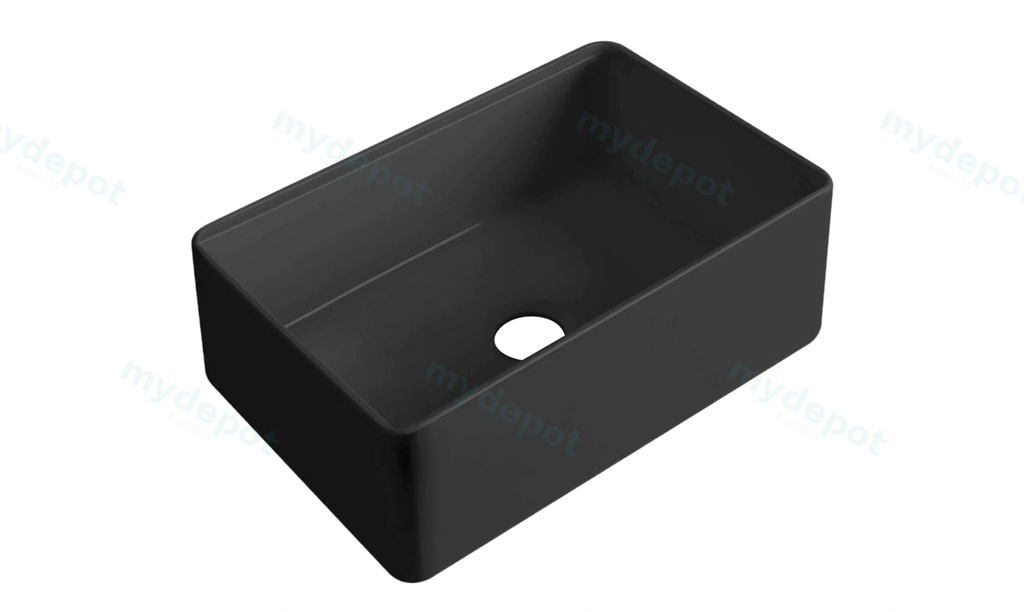 [56027] Size:760*459*254mm Bowl Size:724*423*232mm Matte Black Rocca Fine Fireclay Farm House Buttler Sink Single Bowl Grid And Waste Included