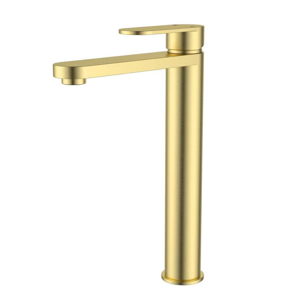Sora SS Highrise Basin Mixer Brushed Gold