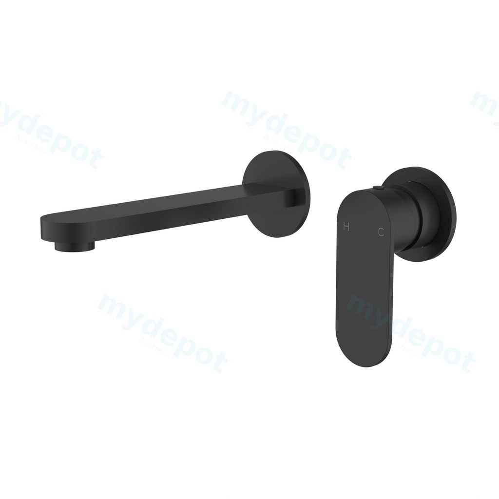 [44896] Sora SS Wall Basin Mixer Trim Kits With Separate Back Plate Matt Black