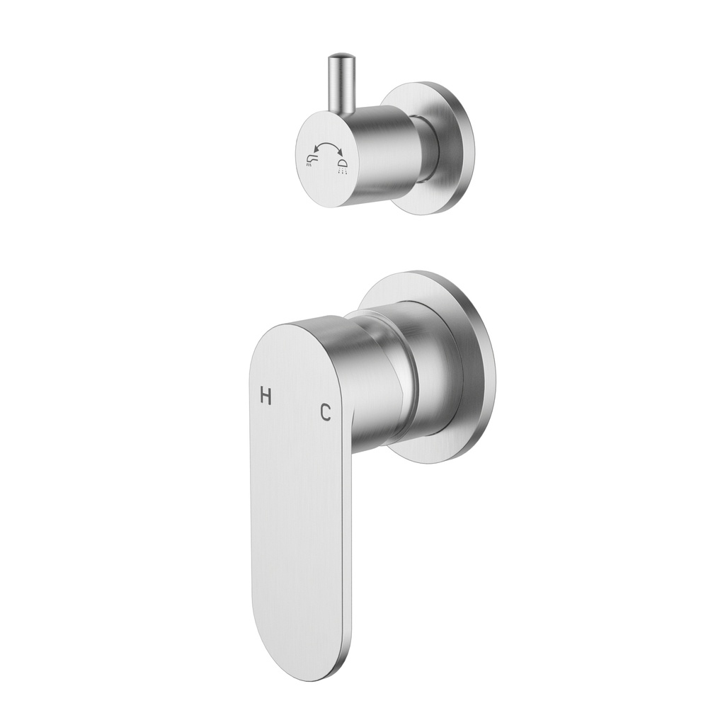Sora SS Wall Diverter Mixer Trim Kits Brushed Stainless Steel