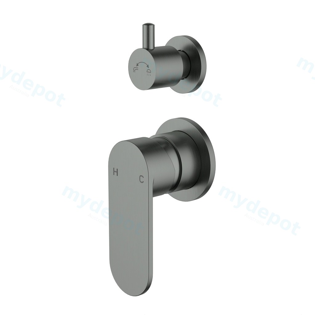 [44887] Sora SS Wall Diverter Mixer Trim Kits Gun Metal