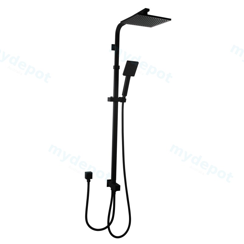 Square Black Shower Station without Shower Head and Handheld Shower