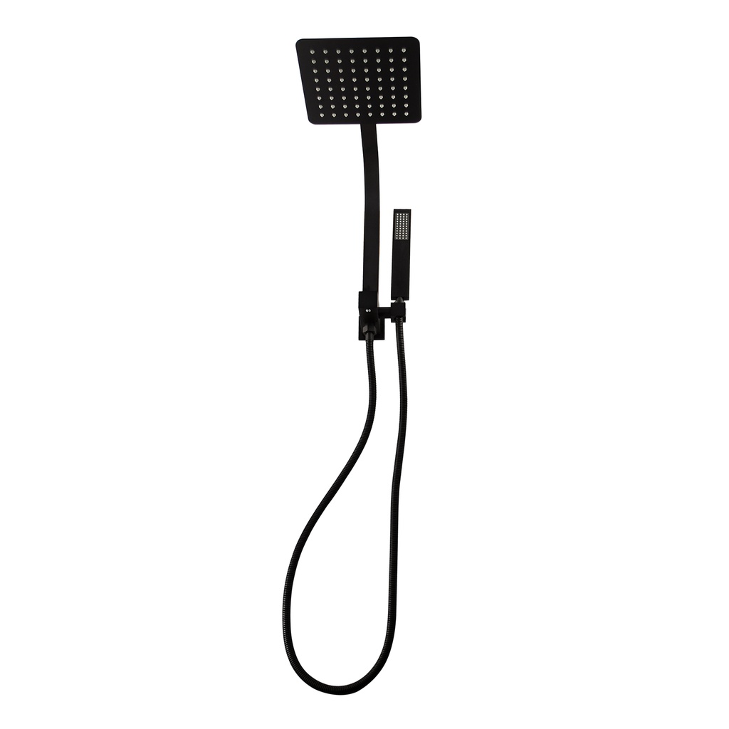 [40273] Square Black Shower Station without Shower Head and Handheld Shower