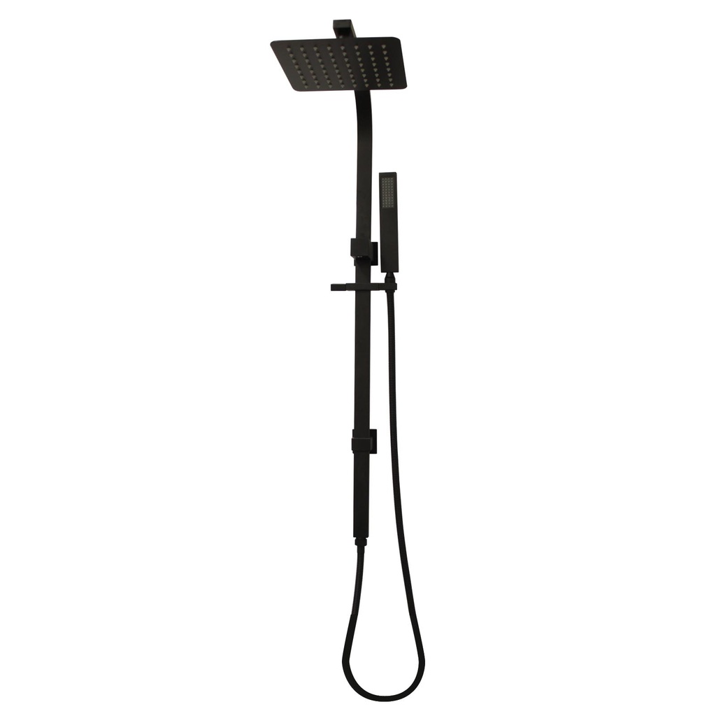 [40269] Square Black Shower Station without Shower Head and Handheld Shower