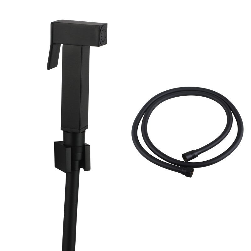 Square Brass Black Toilet Bidet Spray Kit