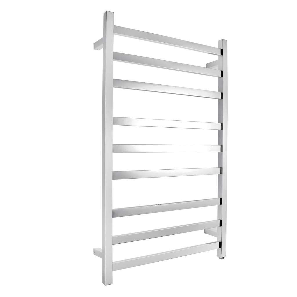 Square Chrome Electric Heated Towel Rack 9 Bars