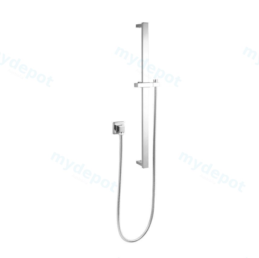 [41147] Square Chrome Hand Shower Rail without Handheld Shower(PVC Hose)