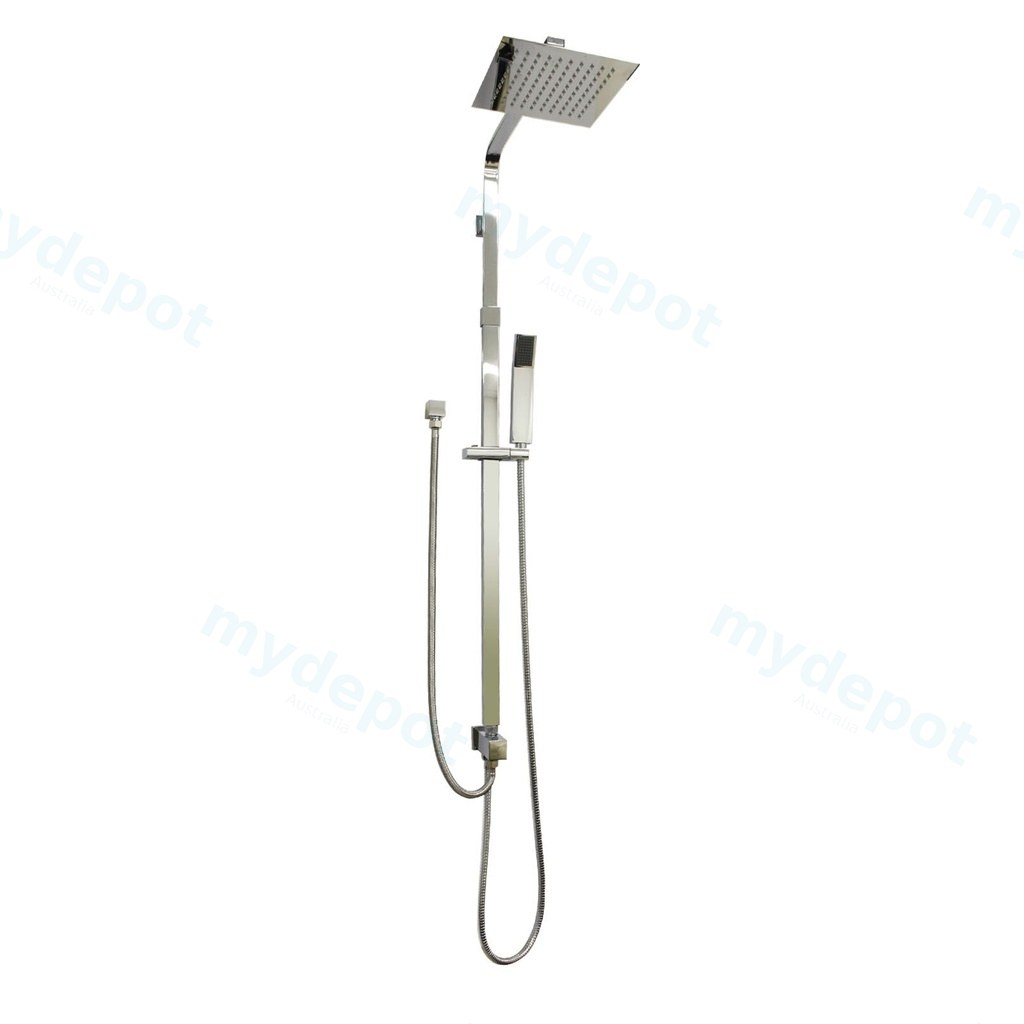 Square Chrome Shower Station without Shower Head and Handheld Shower