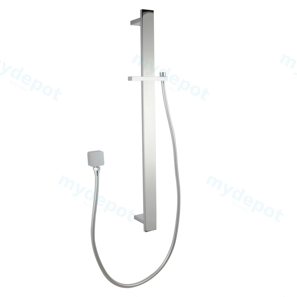 [40281] Square Chrome Sliding Shower Rail without Handheld Shower