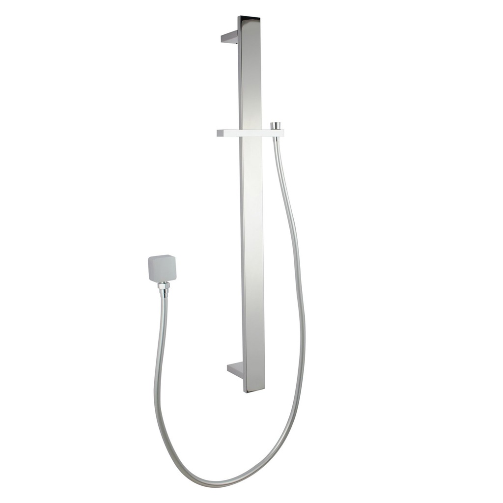 Square Chrome Sliding Shower Rail without Handheld Shower