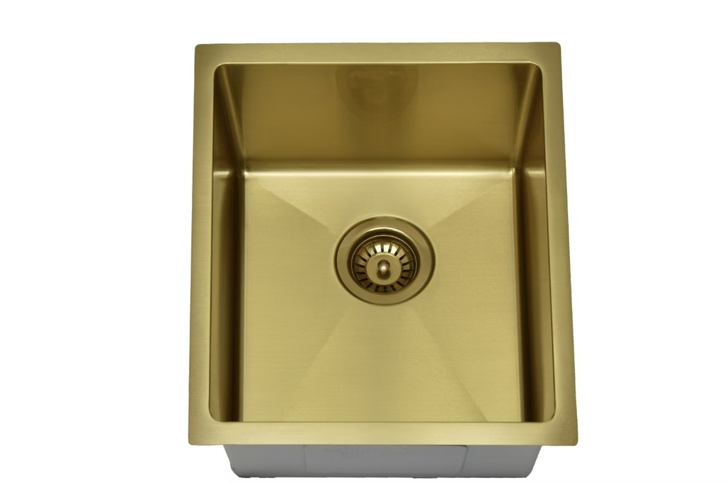 Stainless Steel Undermount Sink (R10 Corner) Brushed Gold