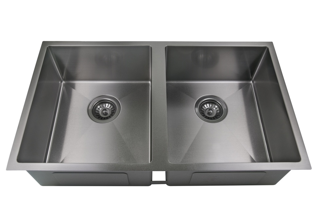 Stainless Steel Undermount Sink (R10 Corner) Gun Metal