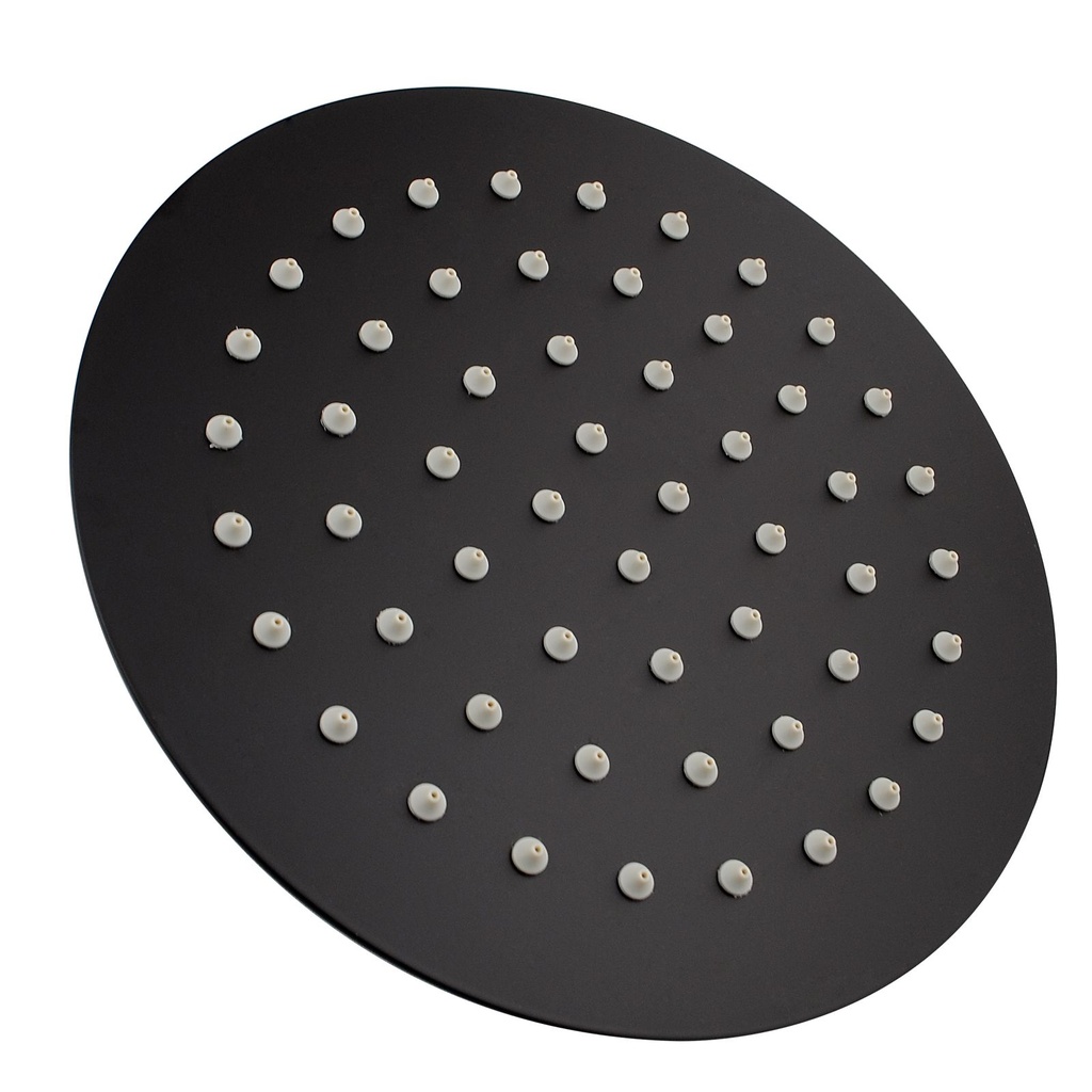 [40351] Super-slim Round Black Rainfall Shower Head 200mm