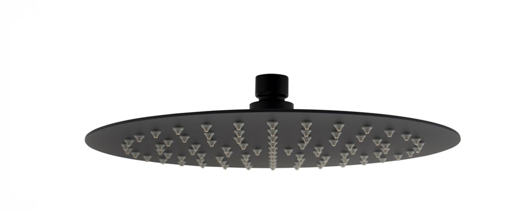 Super-slim Round Black Rainfall Shower Head 250mm