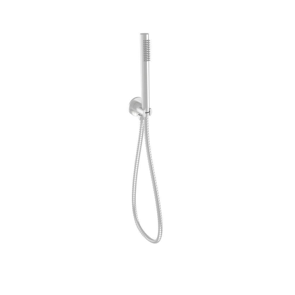 Tube Hand Shower On Wall Outlet Bracket Brushed Nickel