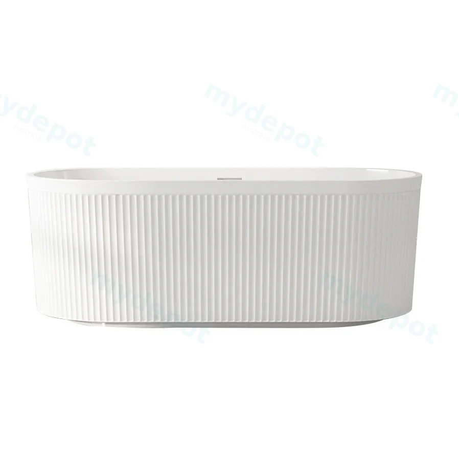 [50585] Tyler Series 1700x800x580mm Gloss White Freestanding Bathtub With Overlow