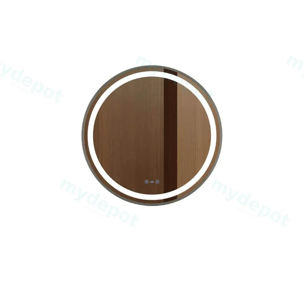 Venus Series 600x600x35mm Brushed Gold Round LED Mirror