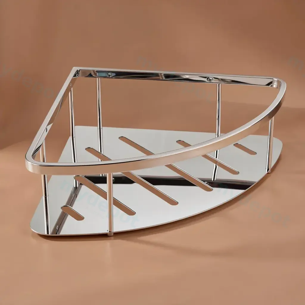 [40212] Vog Chrome Stainless Steel Shower Shelf