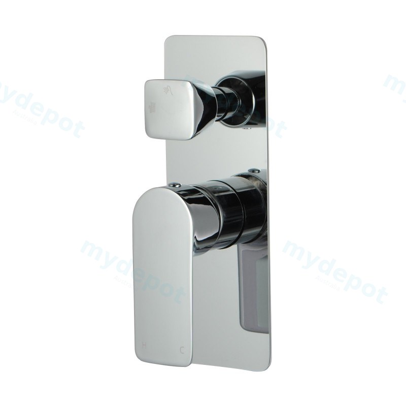 [40208] Vog Solid Brass Chrome Bath/Shower Wall Mixer with Diverter Wall Mounted