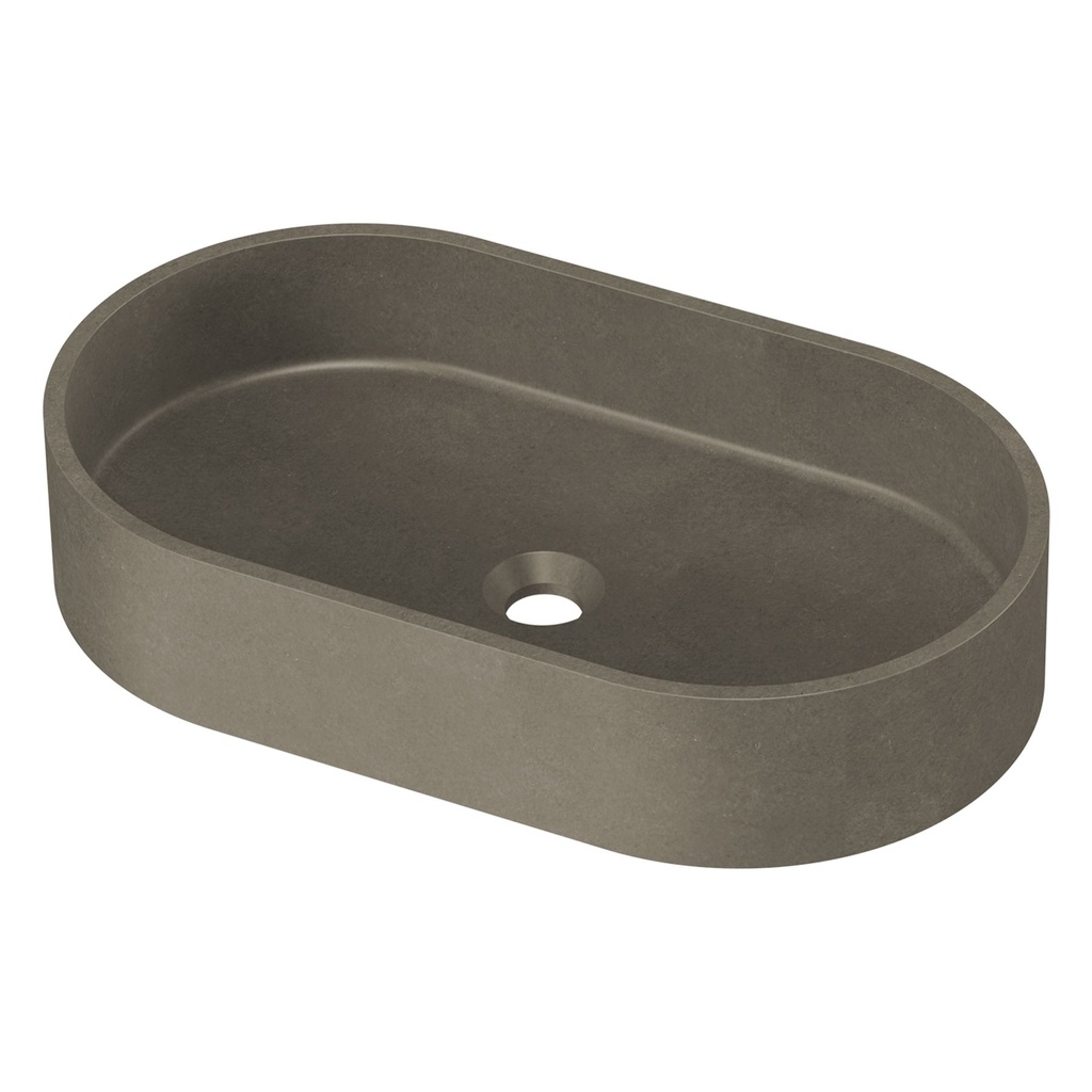 Zale Concrete Oval Basin Grey 600 x 350 x 120 NTH(Dark Grey)