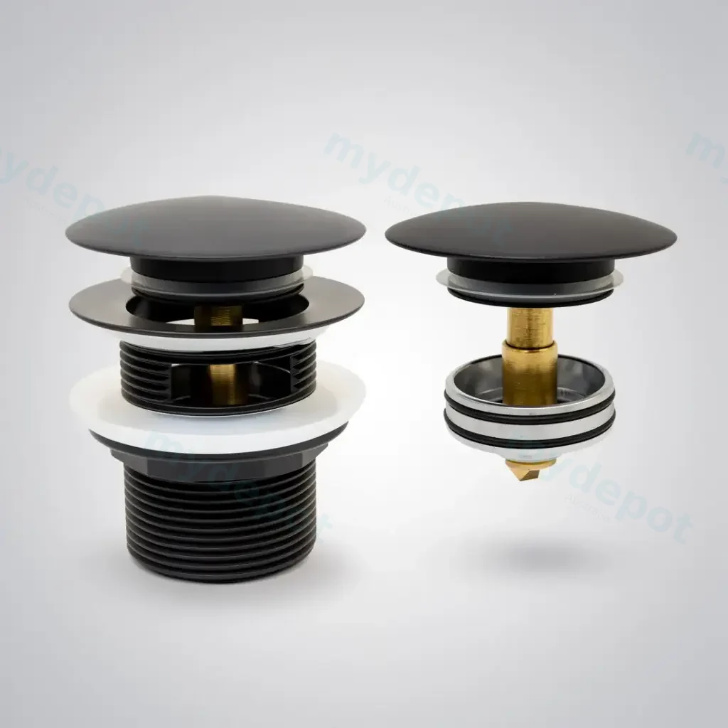 40mm Matte Black Pop-Up Waste With Overflow